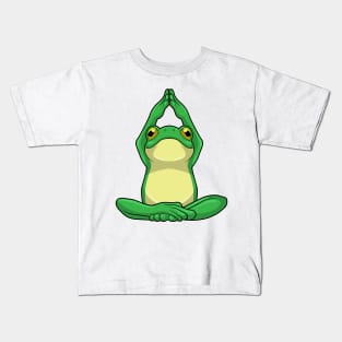 Frog at Yoga in Cross legged Kids T-Shirt